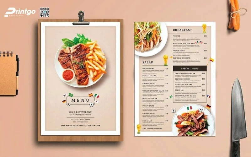 Một số mẫu menu World Cup nổi bật và thu hút khách hàng