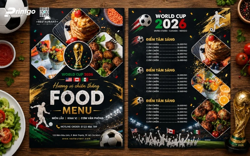 Một số mẫu menu World Cup nổi bật và thu hút khách hàng