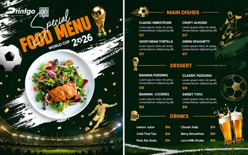 Một số mẫu menu World Cup nổi bật và thu hút khách hàng