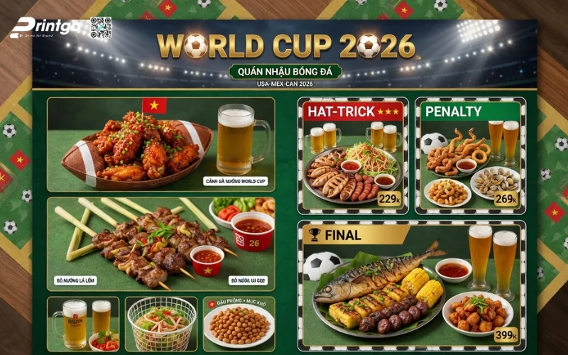 Một số mẫu menu World Cup nổi bật và thu hút khách hàng
