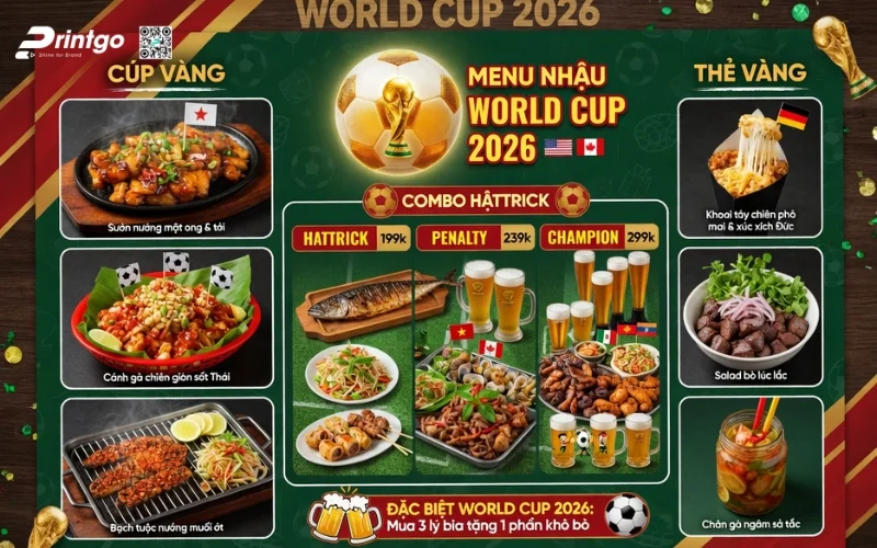 Một số mẫu menu World Cup nổi bật và thu hút khách hàng