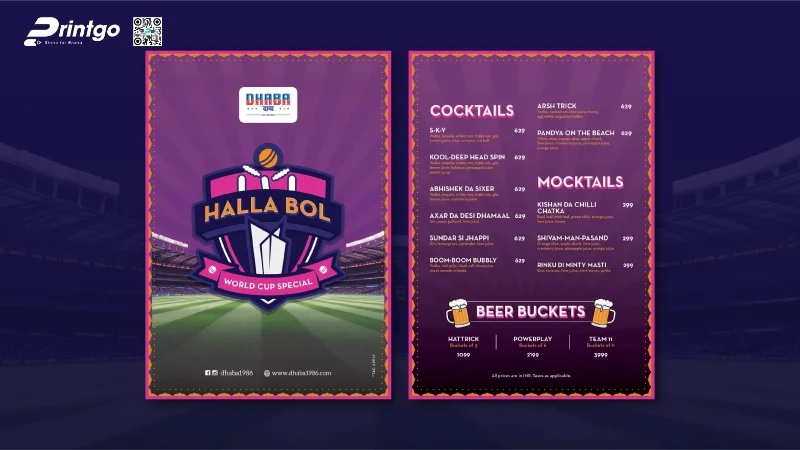 Menu World Cup thiết kế tối ưu