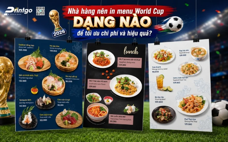 Nhà hàng nên in menu World Cup dạng nào để tối ưu chi phí và hiệu quả?