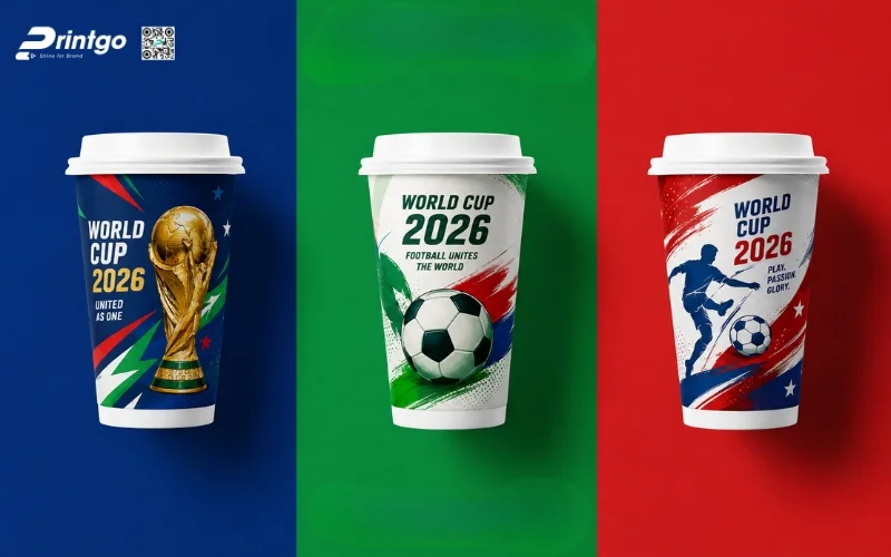 Quán cafe có nên làm ly giấy, sleeve, tem dán theo chủ đề World Cup không?