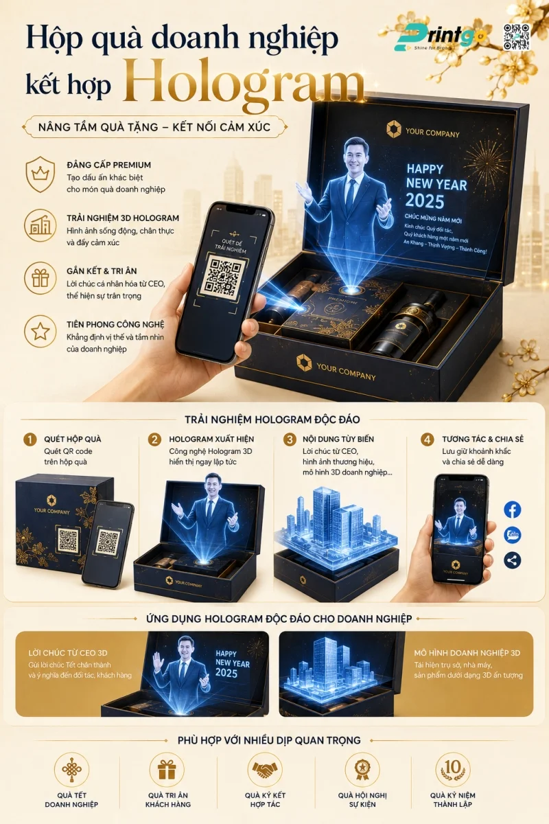 Hộp quà doanh nghiệp (Corporate Gifts) kết hợp Hologram