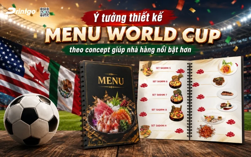 Ý tưởng thiết kế menu World Cup theo concept giúp nhà hàng nổi bật hơn