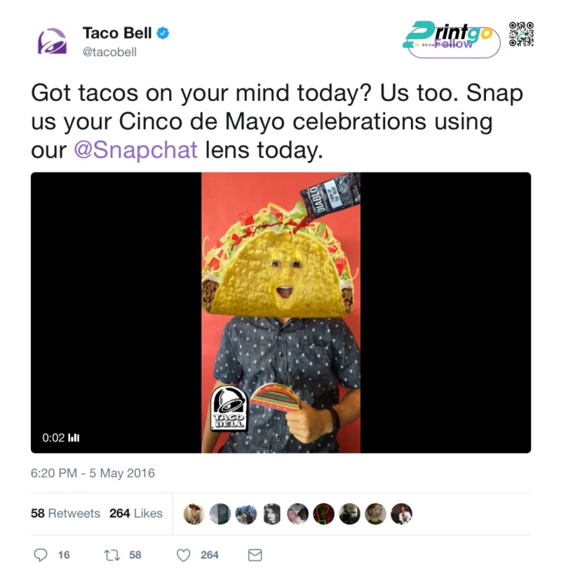  Taco Bell Cinco de Mayo Filter - Tạo hiệu ứng lan truyền mạnh mẽ trên Snapchat
