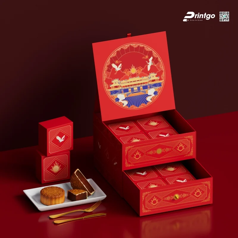Hộp bánh trung thu 2 tầng cao cấp mang đến trải nghiệm mở hộp thú vị