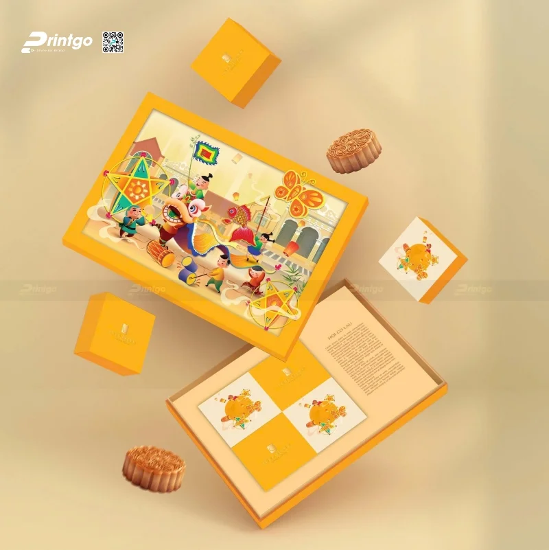 Printgora mắt catalog trung thu 2026 với mẫu hộp 4 bánh độc đáo