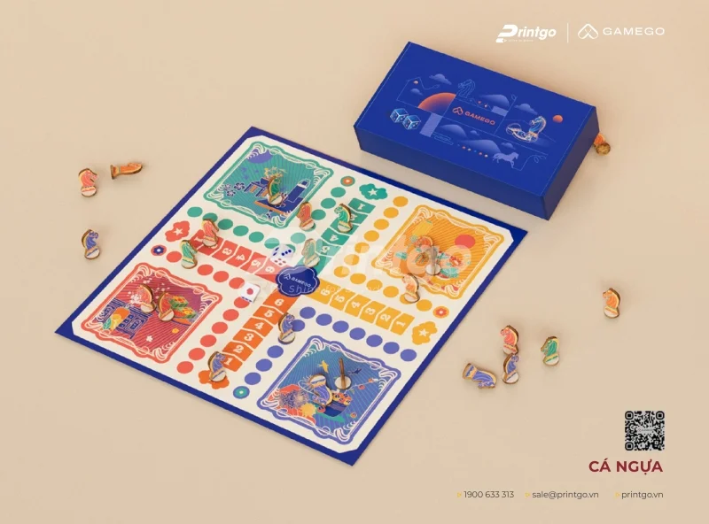 Mẫu hộp Boardgame: Thiết Kế Cá Nhân Hóa - Lan Tỏa Bản Sắc: Cờ cá ngựa
