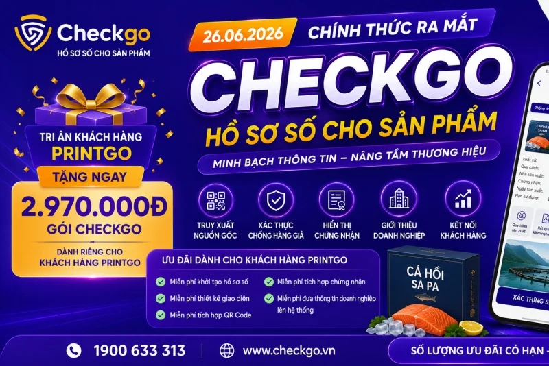 [TRI ÂN KHÁCH HÀNG] Tặng Ngay Gói "Hồ Sơ Số Sản Phẩm" Checkgo Trị Giá 2.970.000Đ