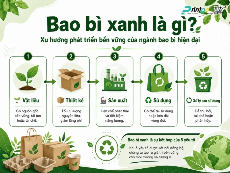 Bao bì xanh là gì? Xu hướng phát triển bền vững của ngành bao bì hiện đại