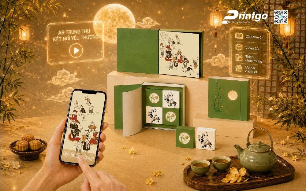 Công nghệ AR giúp người nhận tương tác với nội dung số ngay trên bề mặt hộp quà Trung thu