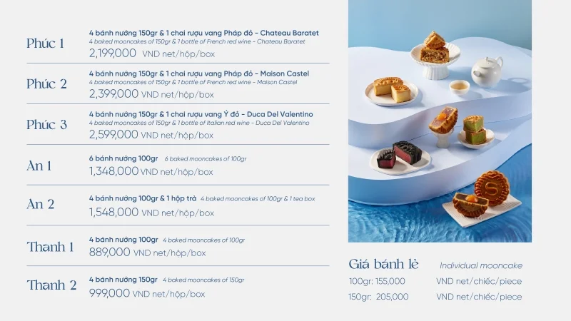 Bảng giá hộp Trung thu Sheraton Hanoi Hotel 2026