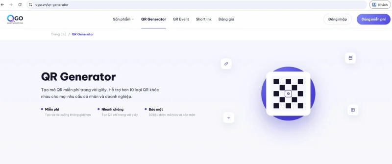 Cách tạo qr code cho link miễn phí trên QGO.vn
