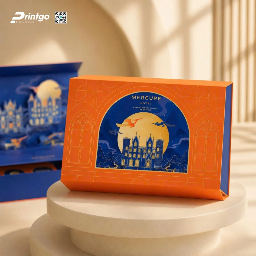 Hộp trung thu với Ngôn Ngữ Màu Sắc – Khi Cam Và Xanh Navy Đối Thoại Cùng Nhau
