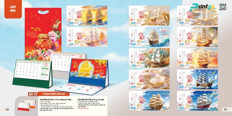 Lịch để bàn An Hảo 2027: Thuận buồm xuôi gió