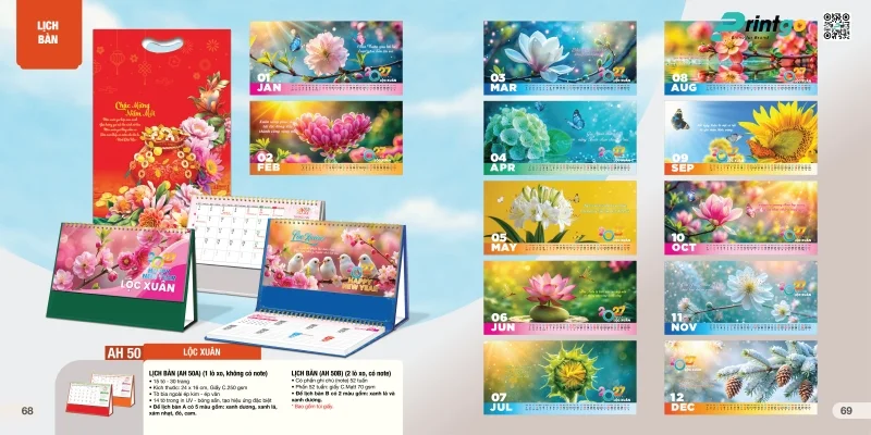 Lịch để bàn An Hảo 2027: Lộc Xuân