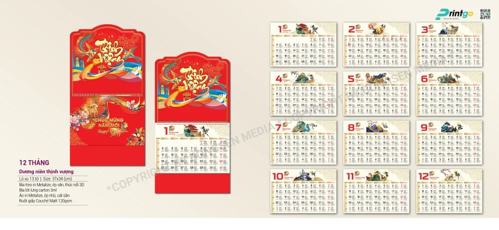 Lịch 12 tháng khổ lớn – điểm mới của mùa 2027