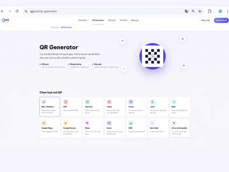 QGO hỗ trợ tạo và quản lý mã QR động như thế nào?