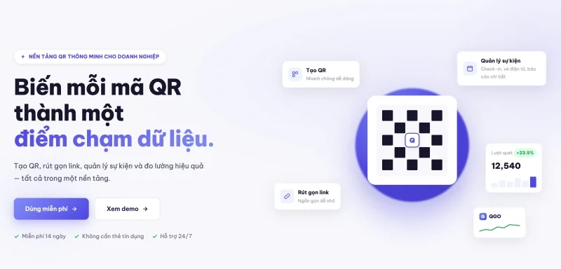QGO – Tạo mã QR miễn phí, không giới hạn cho doanh nghiệp