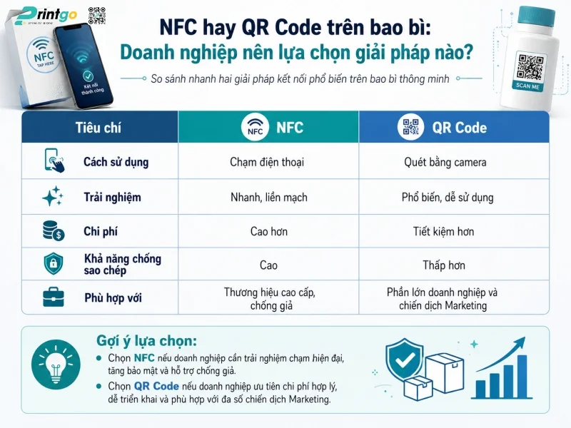 NFC hay QR Code trên bao bì: Doanh nghiệp nên lựa chọn giải pháp nào?
