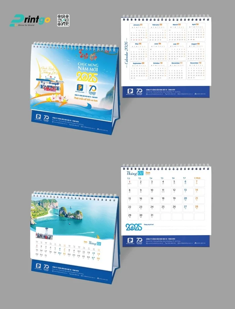 Mẫu lịch bàn ngành dầu khí