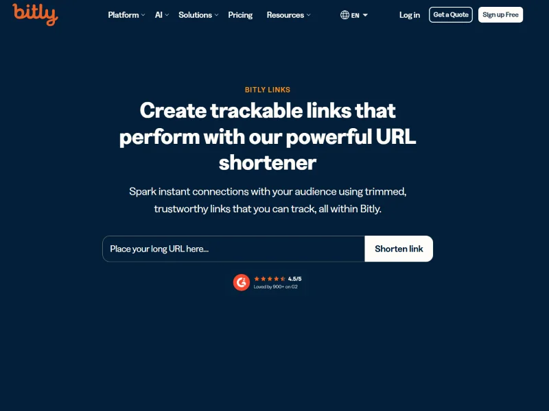 Top 1. Bitly – nền tảng quản lý link phổ biến cho doanh nghiệp