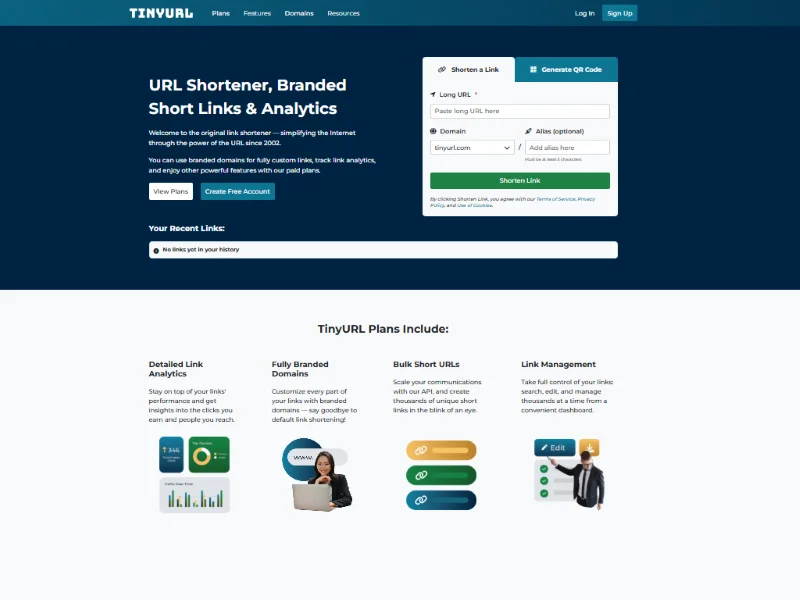 Top 3. TinyURL – tạo Tiny URL nhanh cho nhu cầu cơ bản