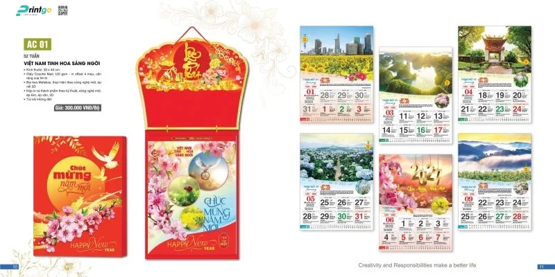Lịch Tết Á Châu 2027: Lịch 52 tuần 