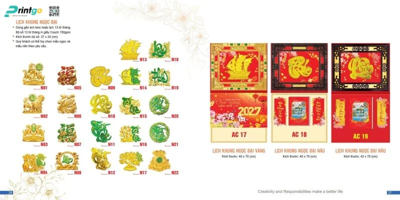 Lịch Tết Á Châu 2027: lịch khung ngọc đại