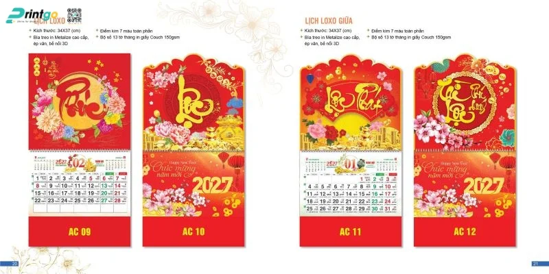 Lịch Tết Á Châu 2027: Lịch lò xo giữa