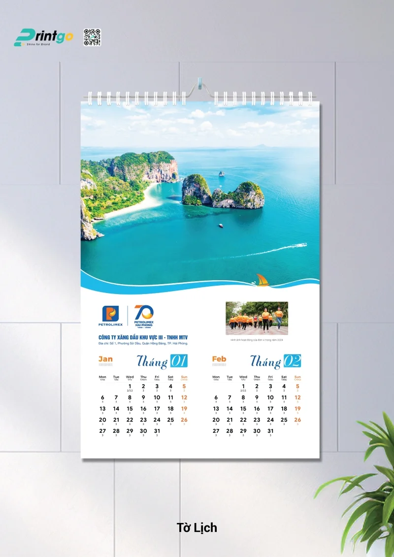 Mẫu lịch treo tường ngành dầu khí