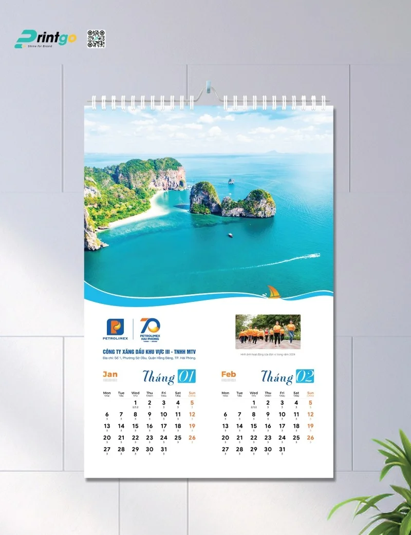 Mẫu lịch treo tường ngành dầu khí