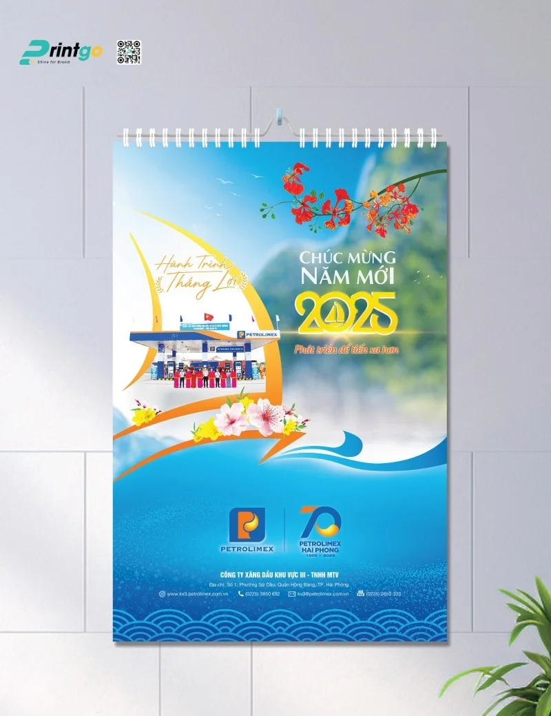 Mẫu lịch treo tường ngành dầu khí