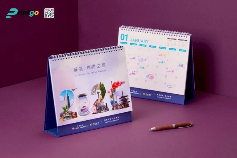 Mẫu lịch để bàn ngành hàng không
