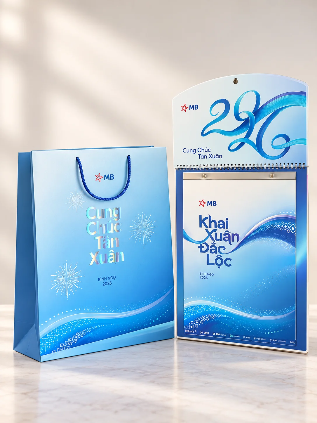 Mẫu lịch Tết ngân hàng phong cách hiện đại, tối giản