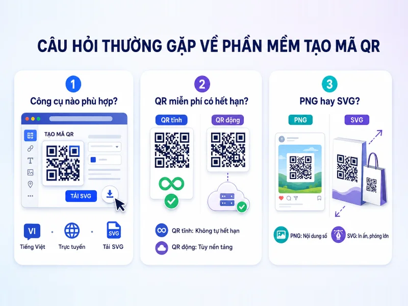 Câu hỏi thường gặp về phần mềm tạo mã QR