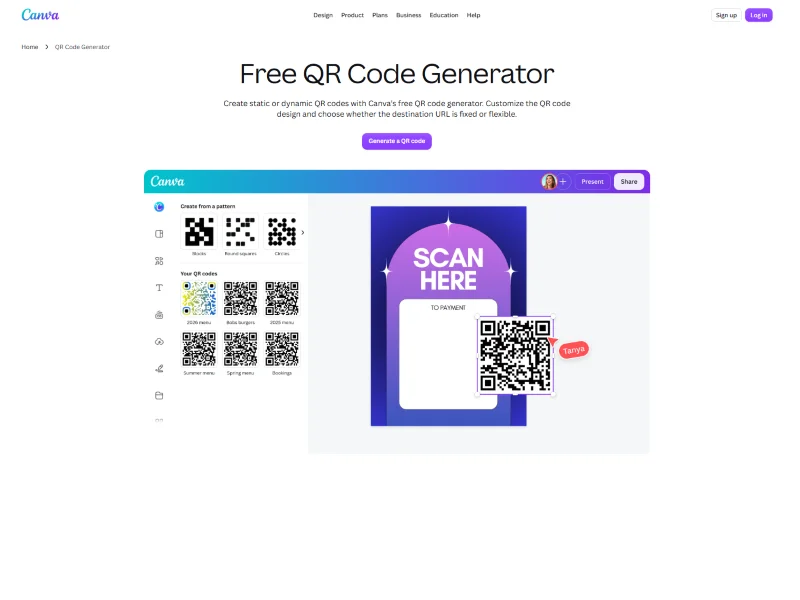 Top 4. Canva – tạo QR trực tiếp trong thiết kế