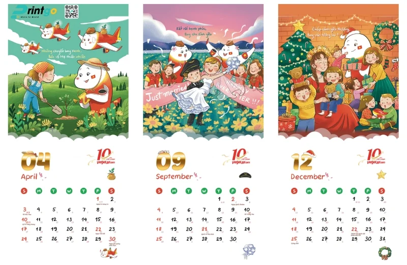 Mẫu lịch treo tường ngành hàng không