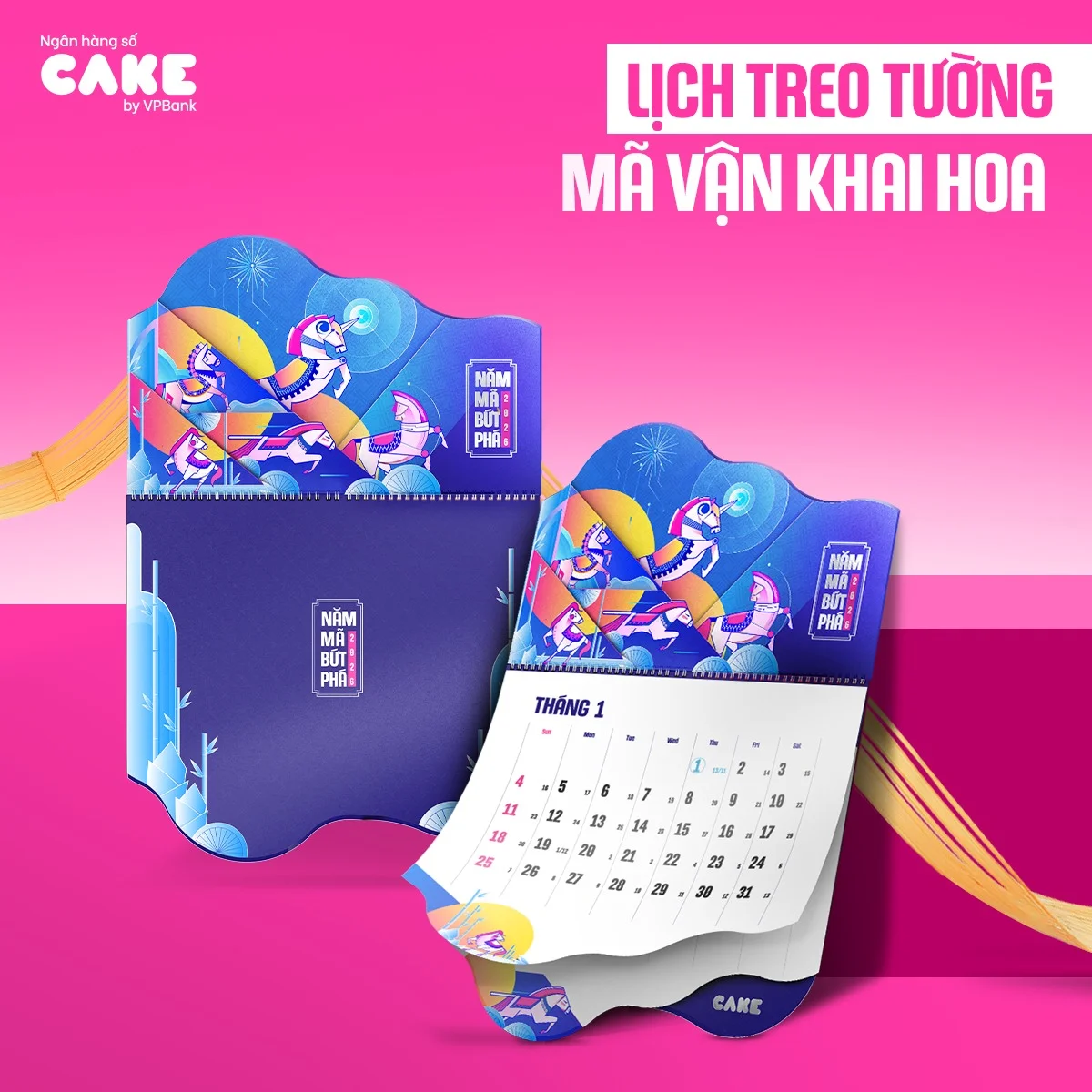Mẫu lịch Tết thiết kế theo nhận diện thương hiệu