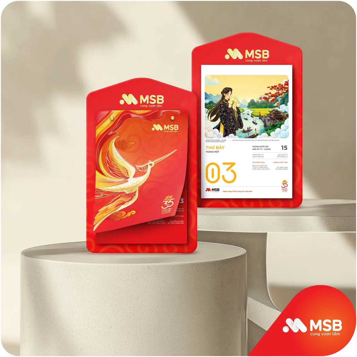 Mẫu lịch Tết thiết kế theo nhận diện thương hiệu