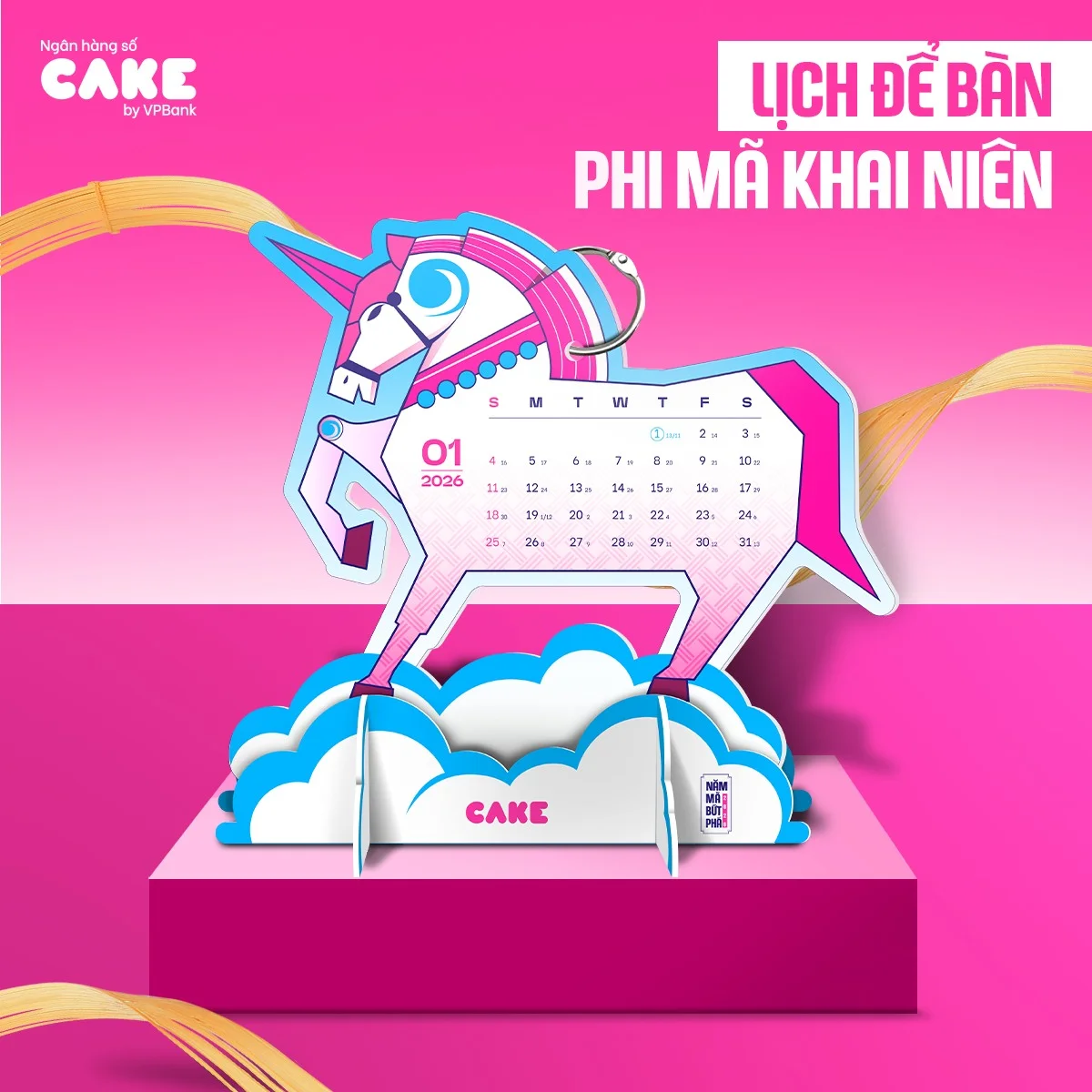 Mẫu lịch Tết thiết kế theo nhận diện thương hiệu