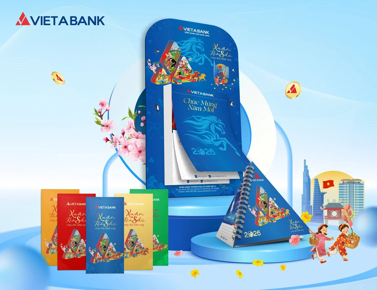 Mẫu lịch Tết thiết kế theo nhận diện thương hiệu