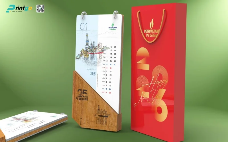 Mẫu lịch Tết dầu khí cao cấp, thiết kế riêng
