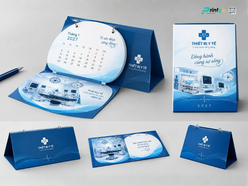 Lịch để bàn lĩnh vực thiết bị y tế thiết kế riêng