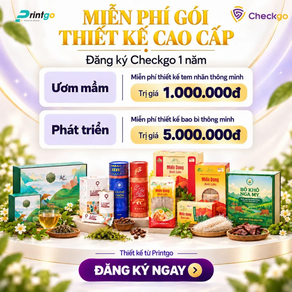 Đăng Kí Gói Checkgo 1 Năm - Nhận Miễn Phí Thiết Kế Từ Printgo