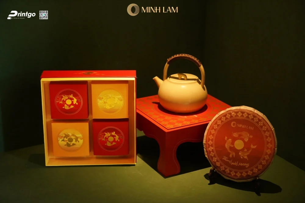 Chất liệu và kỹ thuật in hộp Trung thu cao cấp Minh Lam Trà