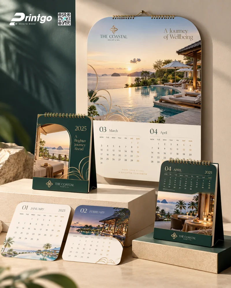 Mẫu lịch treo tường ngành nhà hàng khách sạn