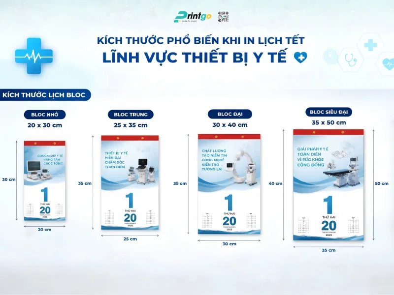 Kích thước lịch Bloc
